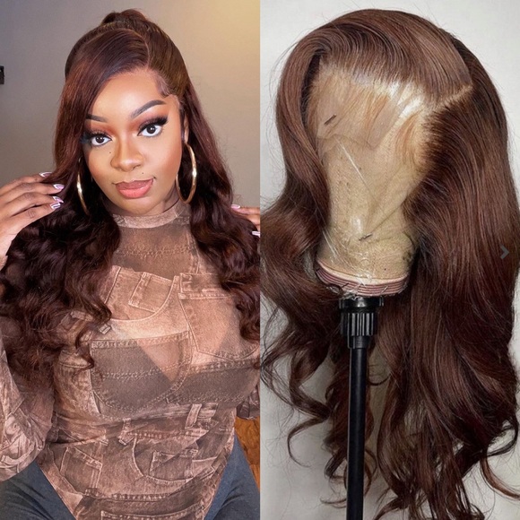 22" #4 Brown Body Wave Wig 13x4 Lace Frontal - Tinashe Hair - Picture 1 of 5
